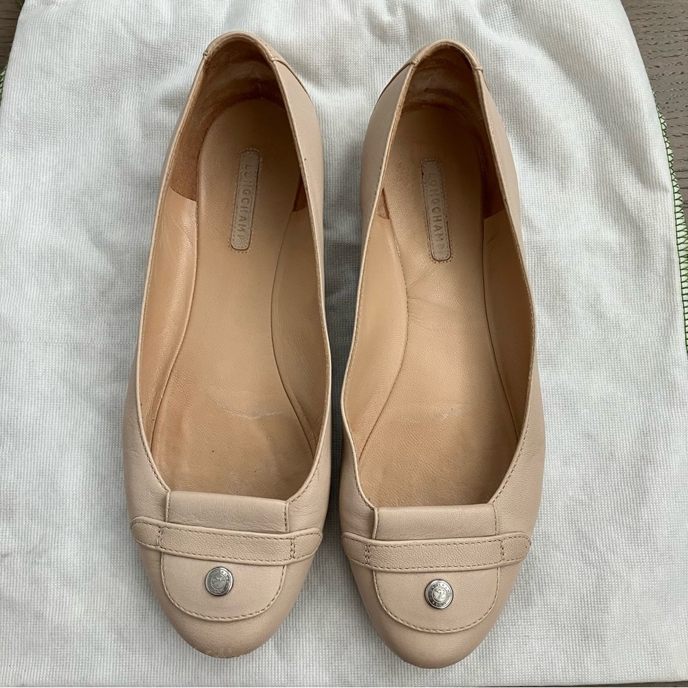 LONGCHAMP Ballet Flats in Beige Size 39.5